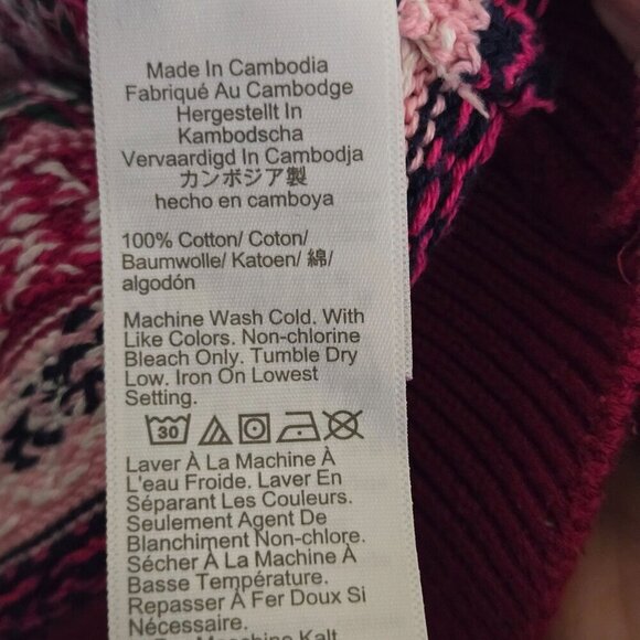 J.Crew Cotton Fair Isle Sweater Shades Of Pink Celestial Size M - Picture 6 of 7